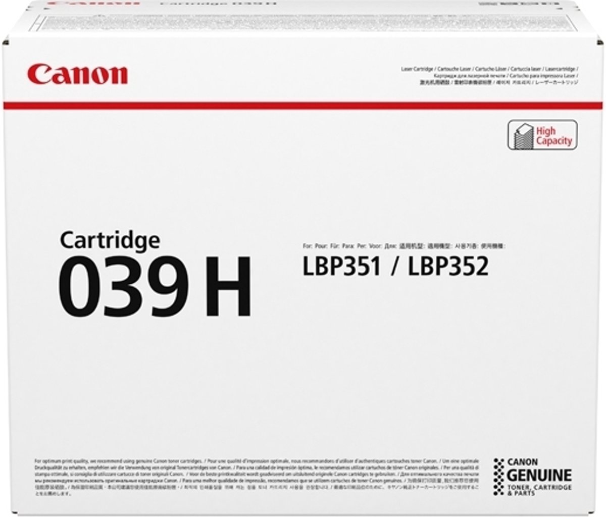 Canon 039H Tonercartridge 25000paginas Zwart