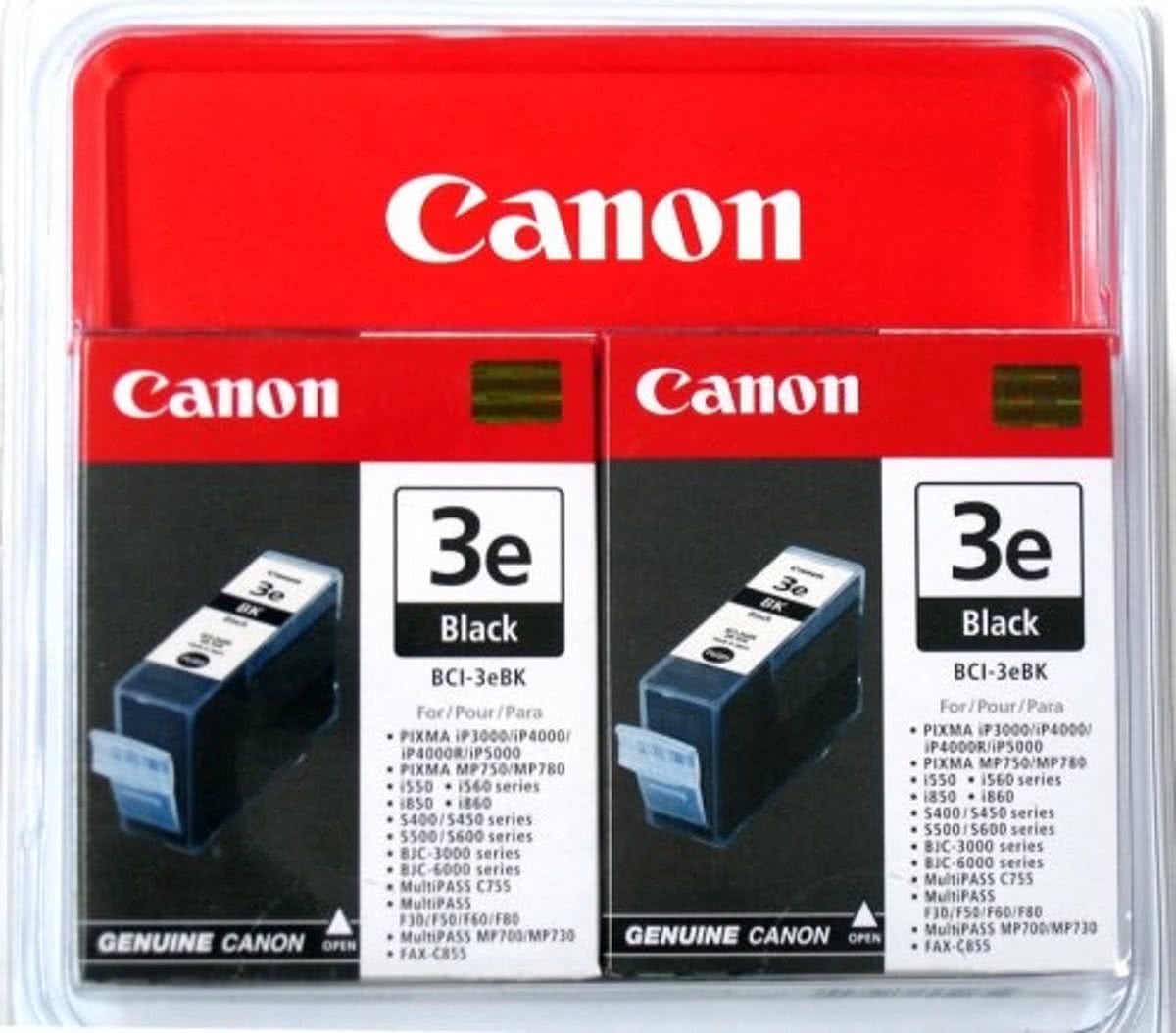 Canon BCI-3EBK - Inktcartridge / Zwart / 2-pack