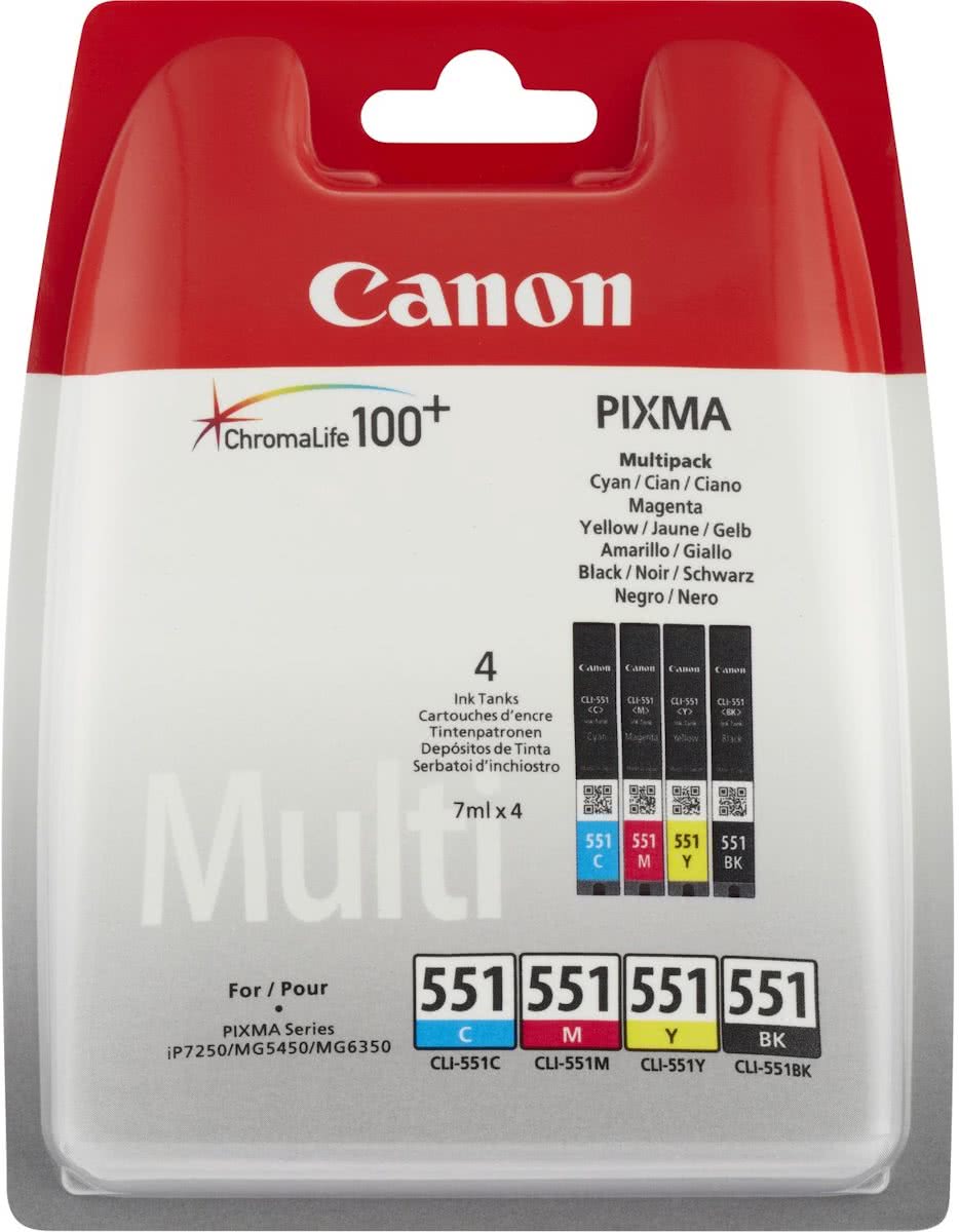 Canon CLI-551 - Inktcartridge / Zwart / Cyaan / Magenta / Geel