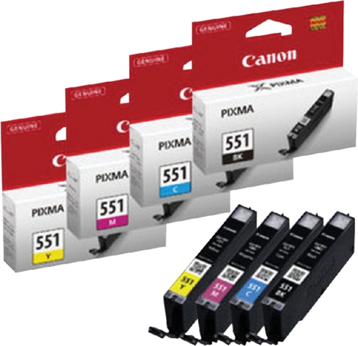 Canon CLI-551 - Inktcartridges Zwart / Cyaan / Magenta / Geel