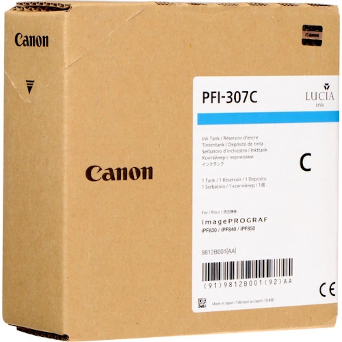 Canon PFI-307C 330ml Cyaan inktcartridge