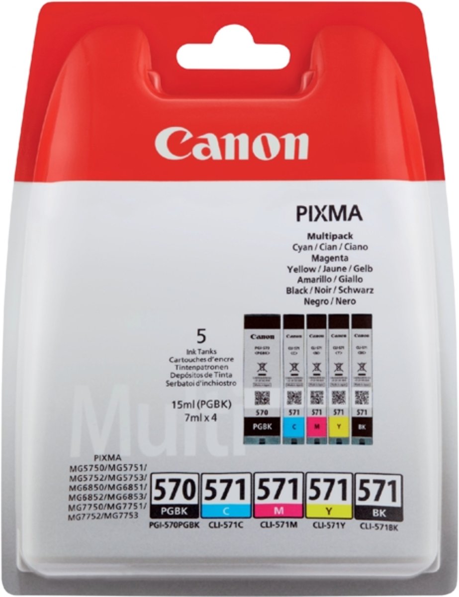 Inkcartridge canon pgi-570 cli-571 2x zwart 3 kl