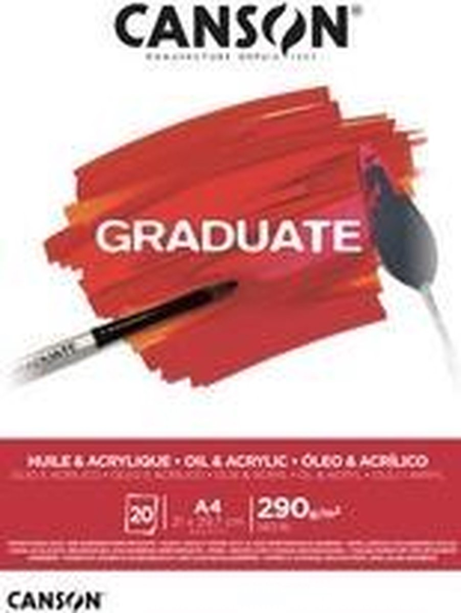 CANSON studieblok GRADUATE HUILE & ACRYLIQUE, DIN A5