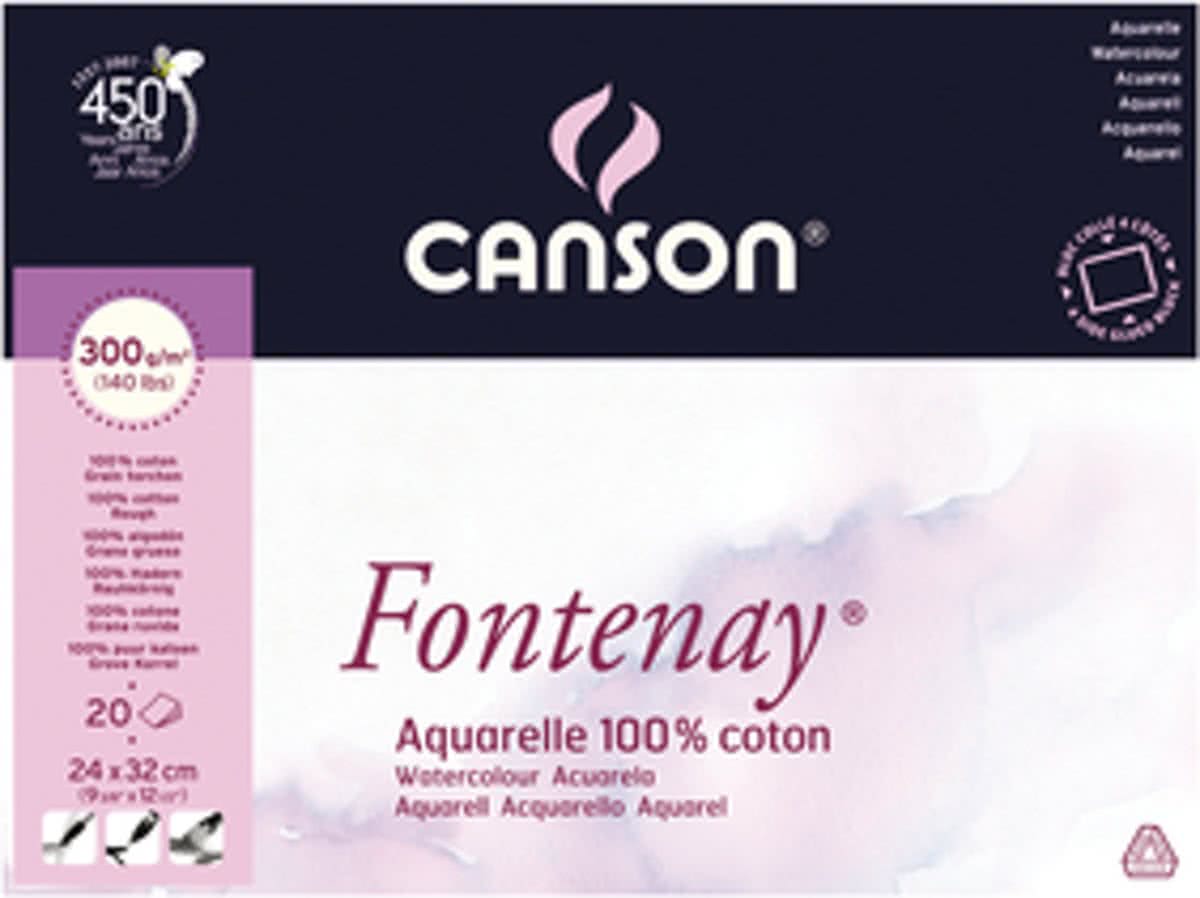 Canson Fontanay aquarelblok 300gr.  32x41 grove korrel