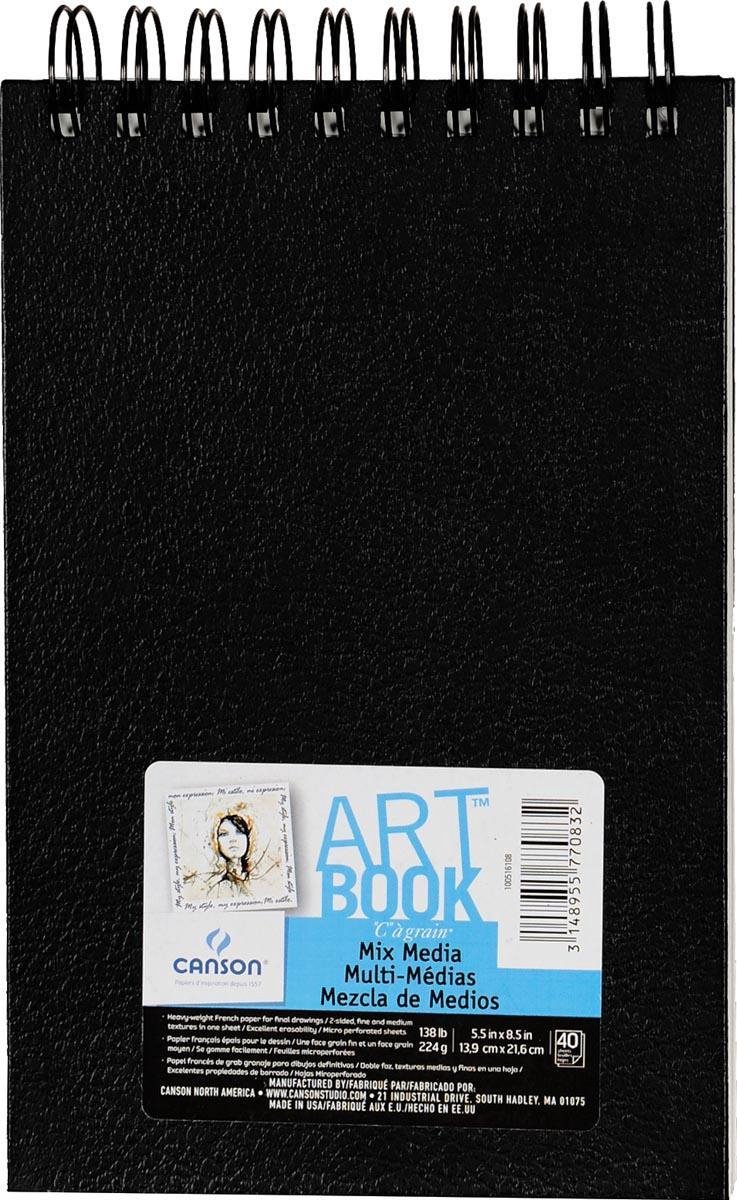 Canson tekenboek Art Book Mix Media, 40 vellen, 224 g/m², ft 14 x 21,6 cm