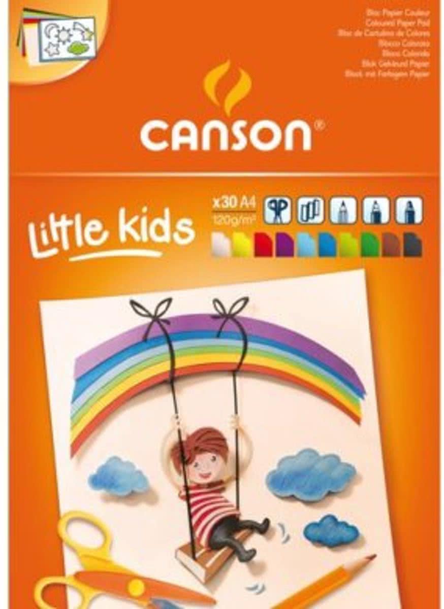 TEKENBLOK CANSON KIDS A4 120GR KLEUR+SJABLOON 30VEL