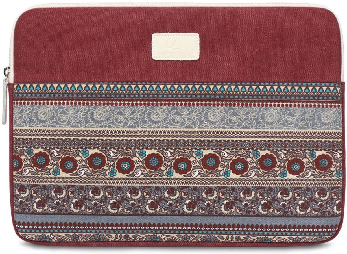 CanvasArtisan – Laptop Sleeve tot 13 inch – Bohemian Style – Multi colour/Bordeauxrood