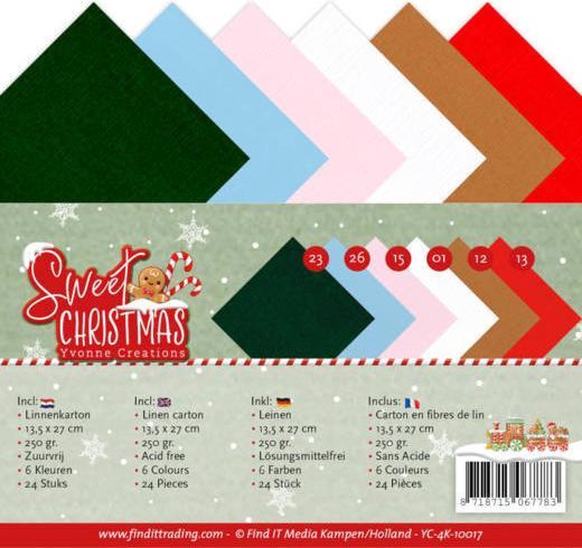 Linnenpakket - 4K - Yvonne Creations - Sweet Christmas - 10017