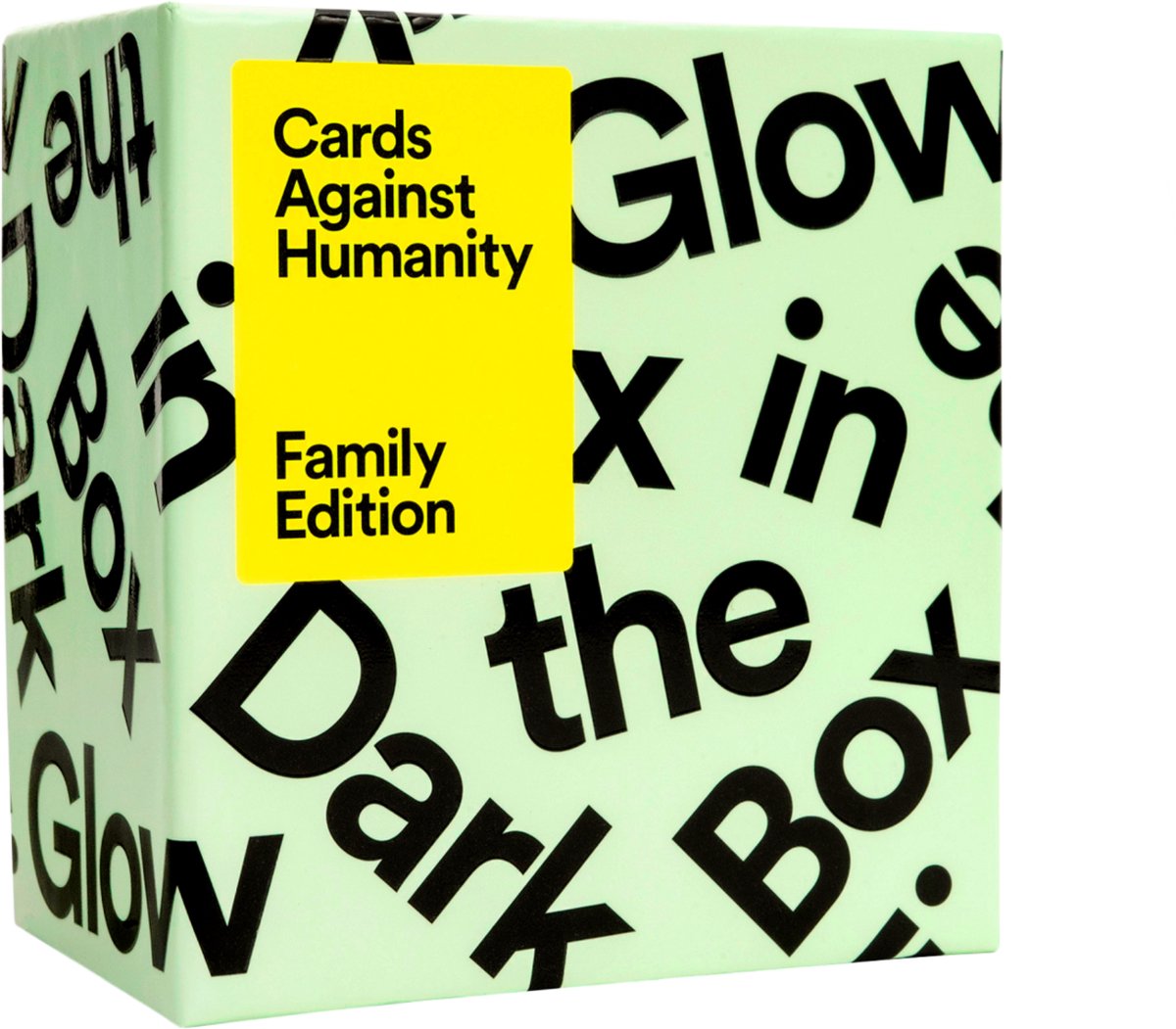 Cards Against Humanity Family Edition First Expansion Glow In The Dark Box