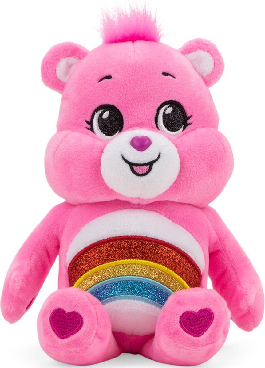 Care Bears - Cheer Bear, 22cm Collectable Glitter Bean Plush