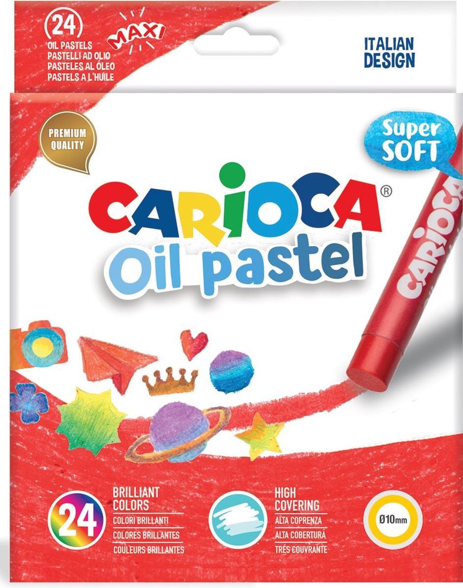 Carioca oliepastels, doos van 24 stuks in geassorteerde kleuren