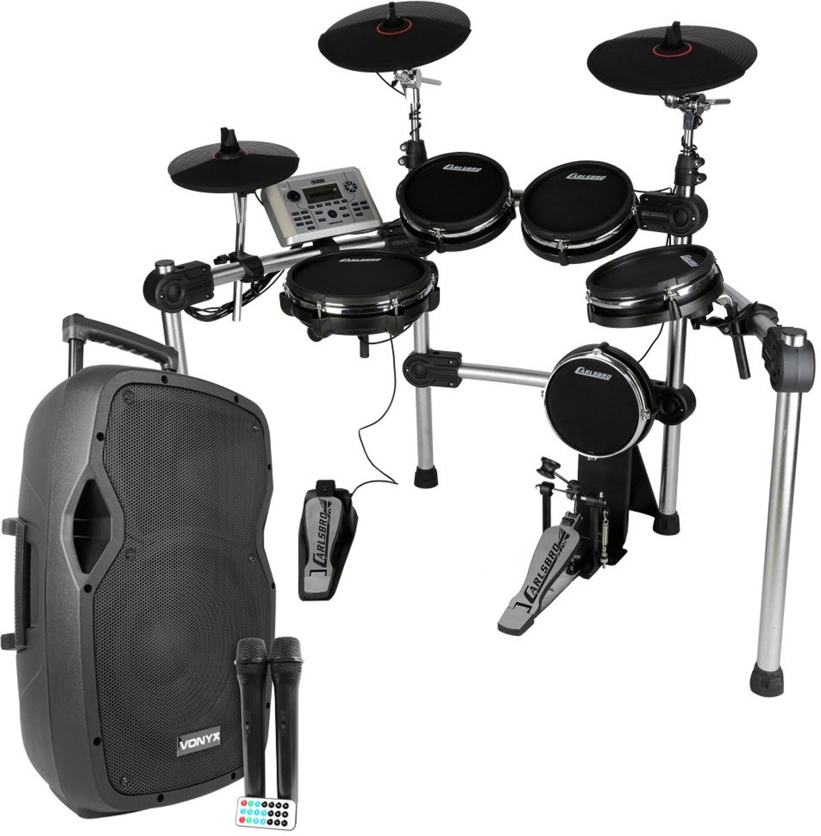 Drumset - Carlsbro CSD500 accu drumstel met accu speaker - Overal drummen!