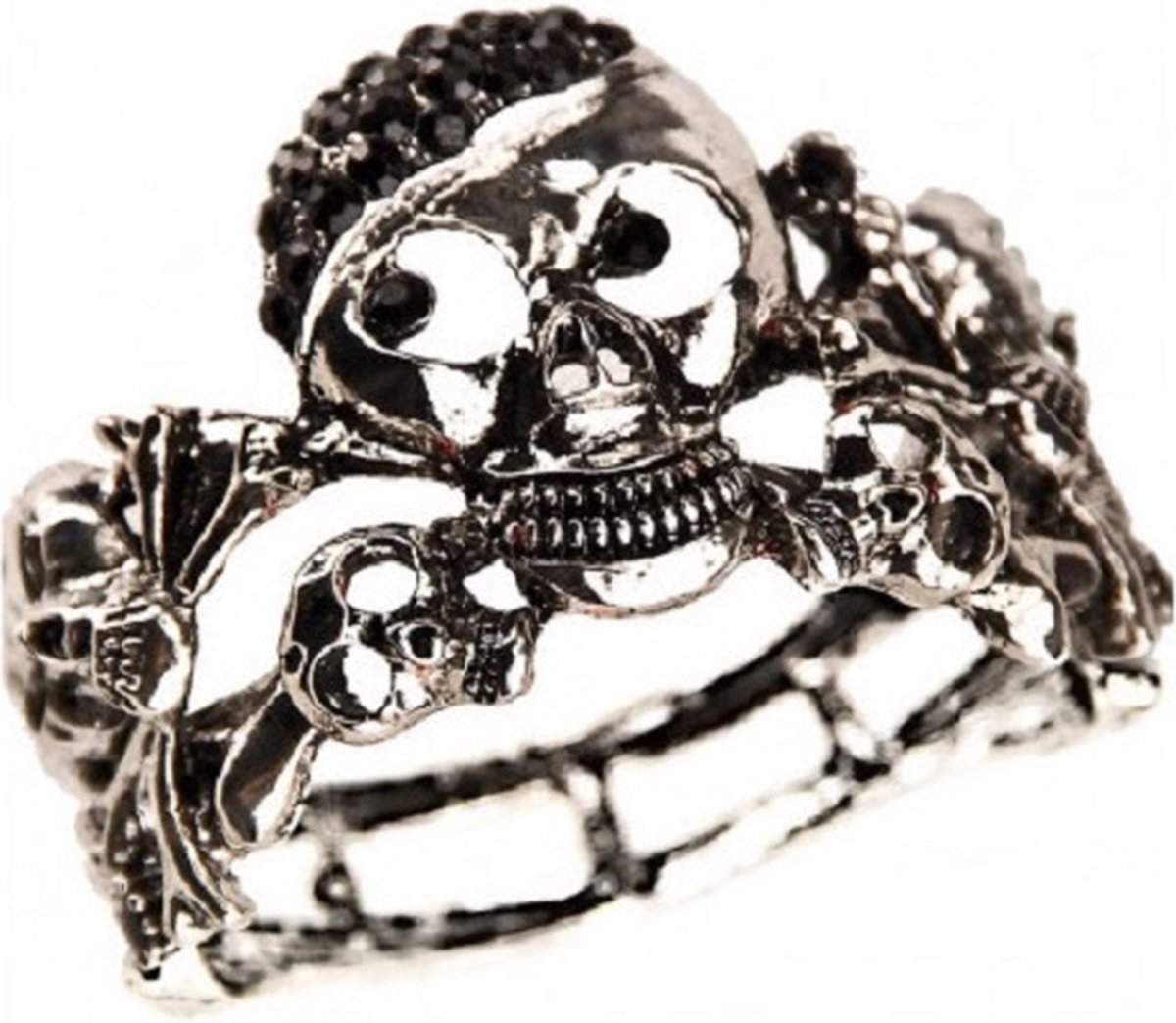 Carnival Toys Armband Skull Staal Zilver One-size