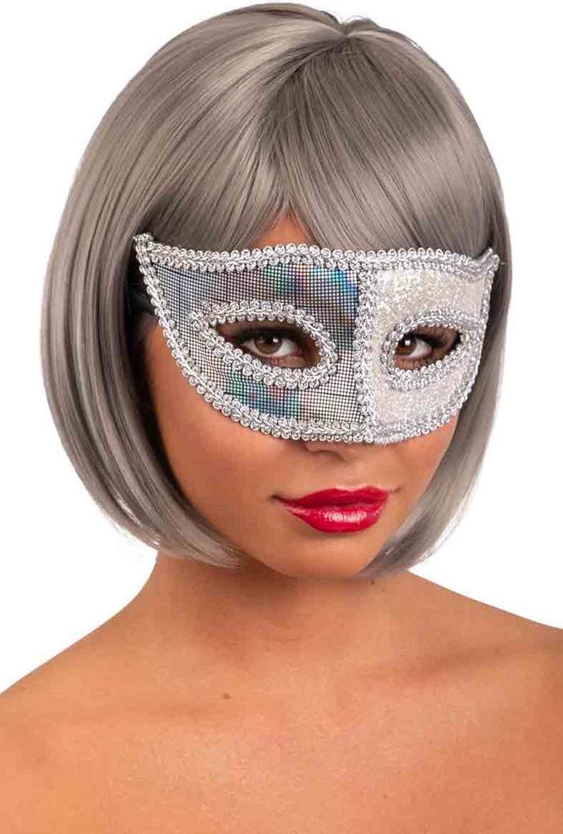 Carnival Toys Gezichtsmasker Elegant Karton Zilver One-size