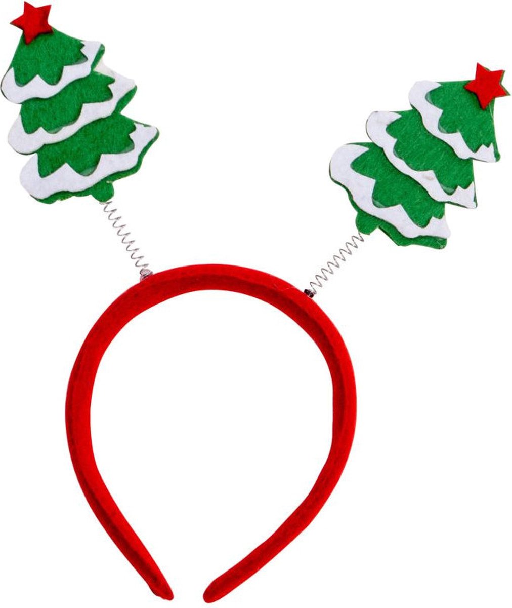   Haardband Kerstboom Groen/rood One-size