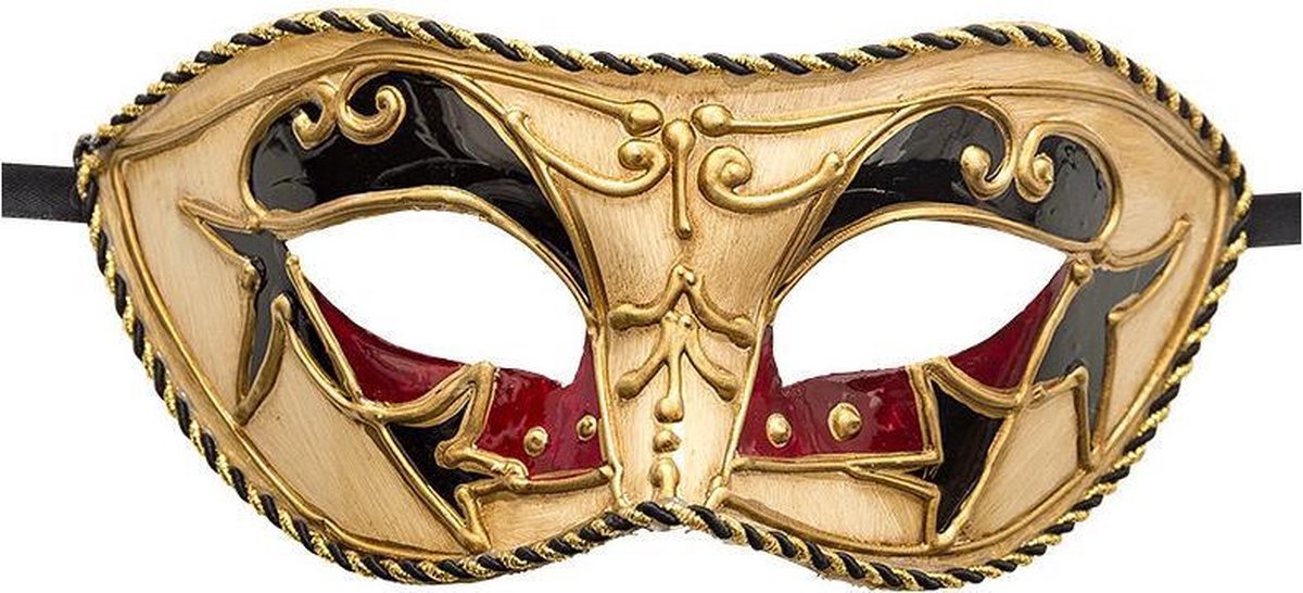 Carnival Toys Half Gezichtsmasker Venetiaans Goud/zwart One-size