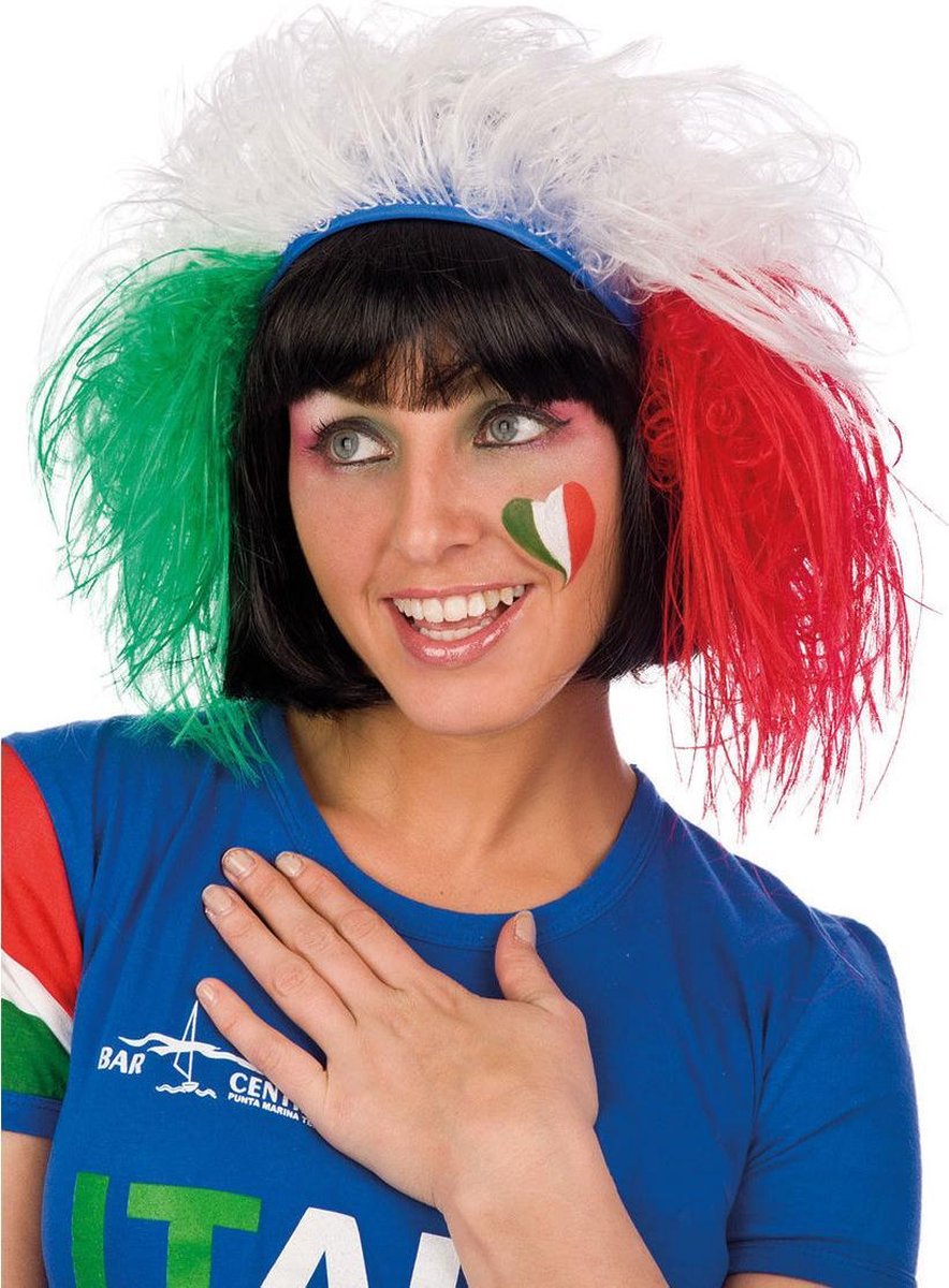 Carnival Toys Hoofdband Italië Groen/wit/rood One-size