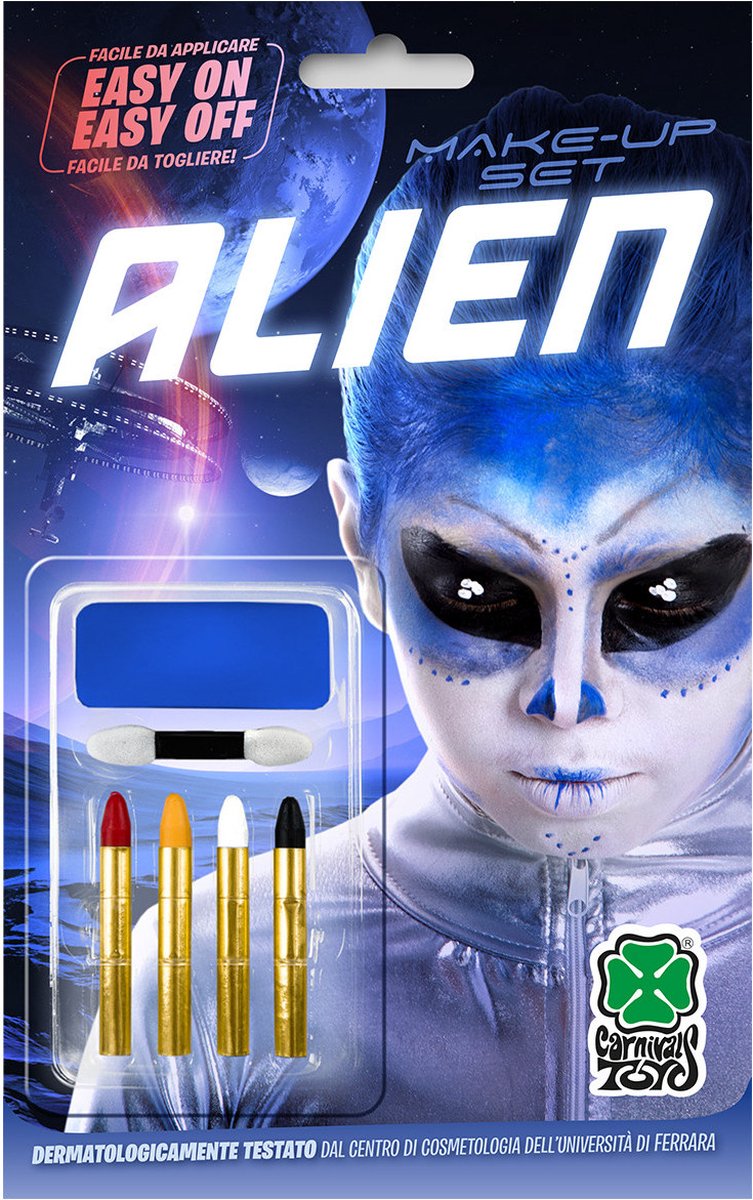 Carnival Toys Make-upset Alien Wax Blauw 6-delig