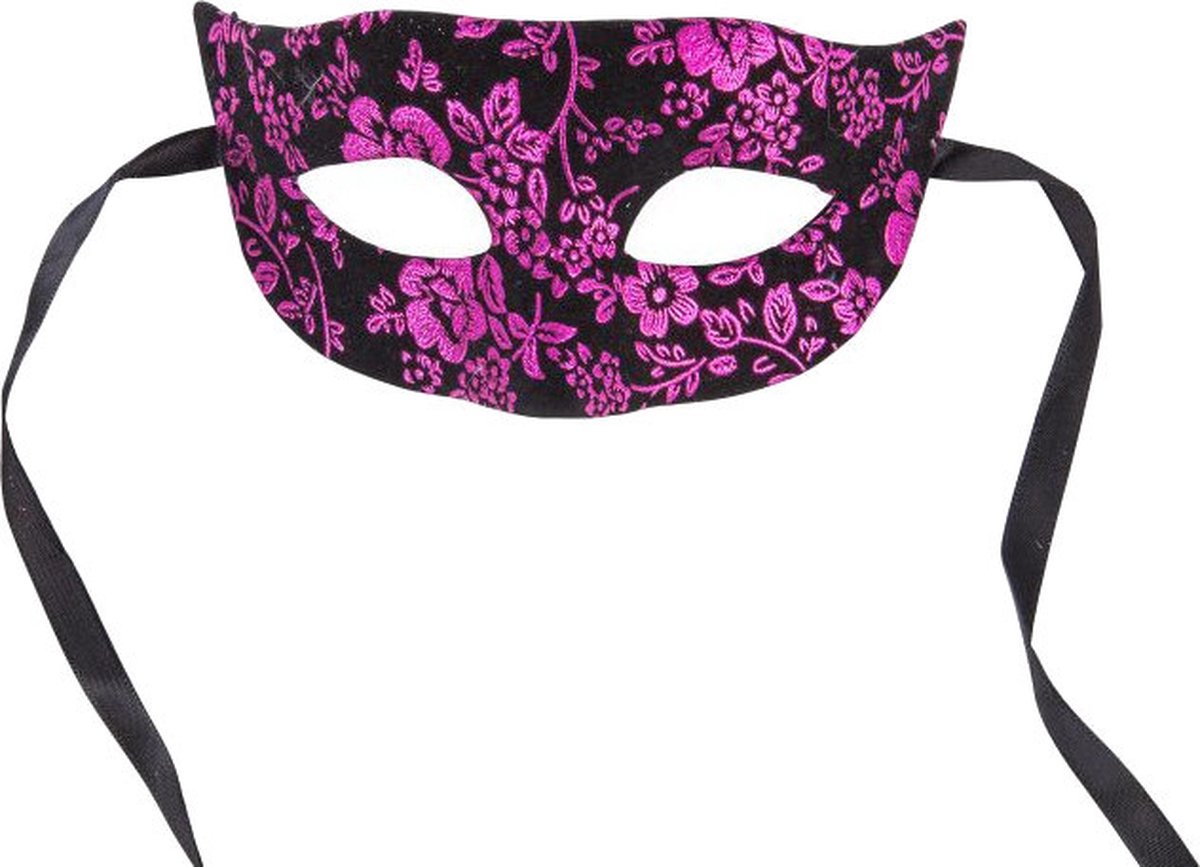 Carnival Toys Masker Dames Fluweel Fuchsia/zwart One-size