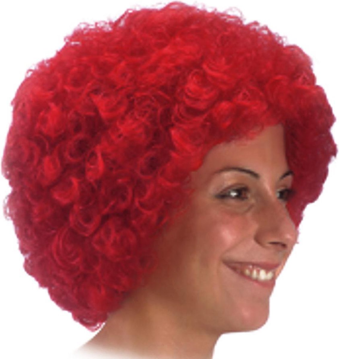 Carnival Toys Pruik Afro 32 Cm Synthetisch Rood One-size