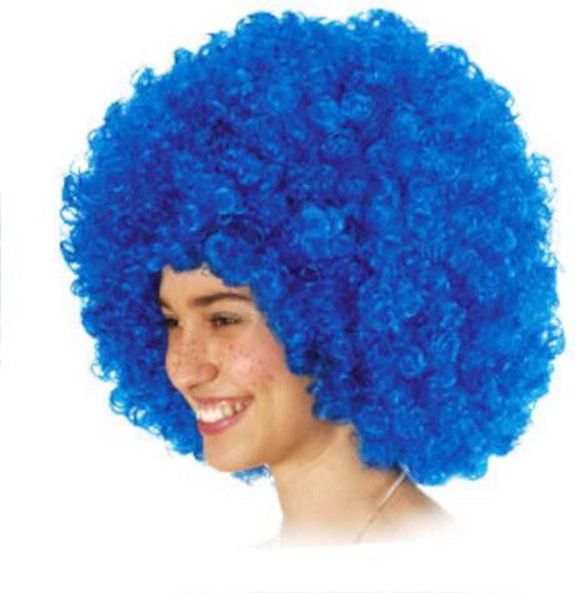 Carnival Toys Pruik Pop Wig Dames Synthetisch Blauw One-size