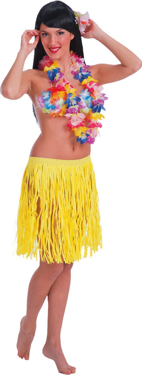 Carnival Toys Rok Hawaii Dames 45 Cm Polyurethaan Geel