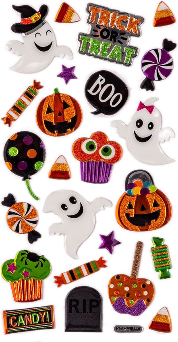 Carnival Toys Stickervel Halloween Metallic Junior 24-delig