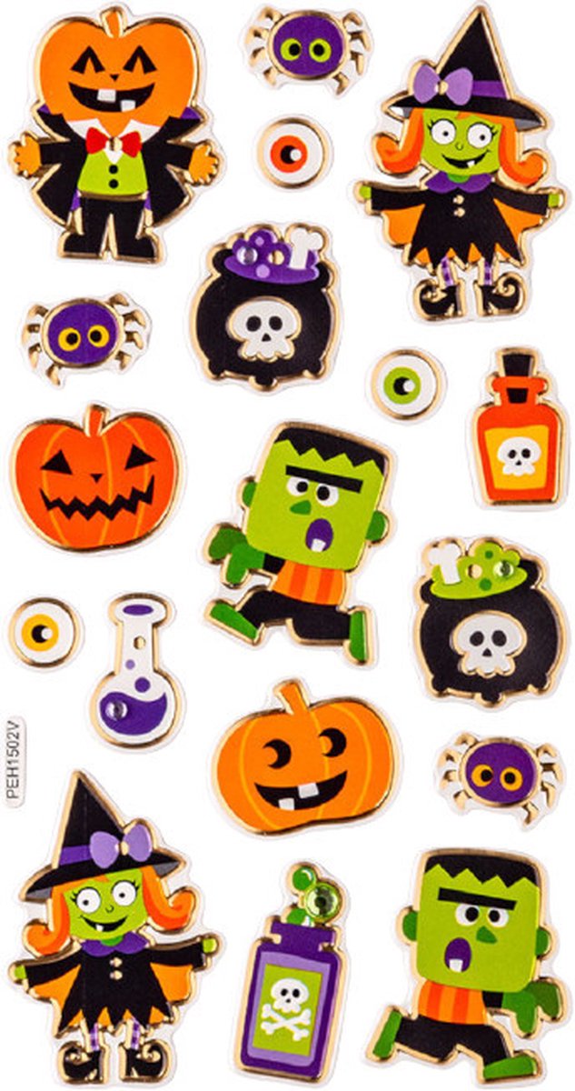   Stickervel Metallic Halloween Junior 18-delig