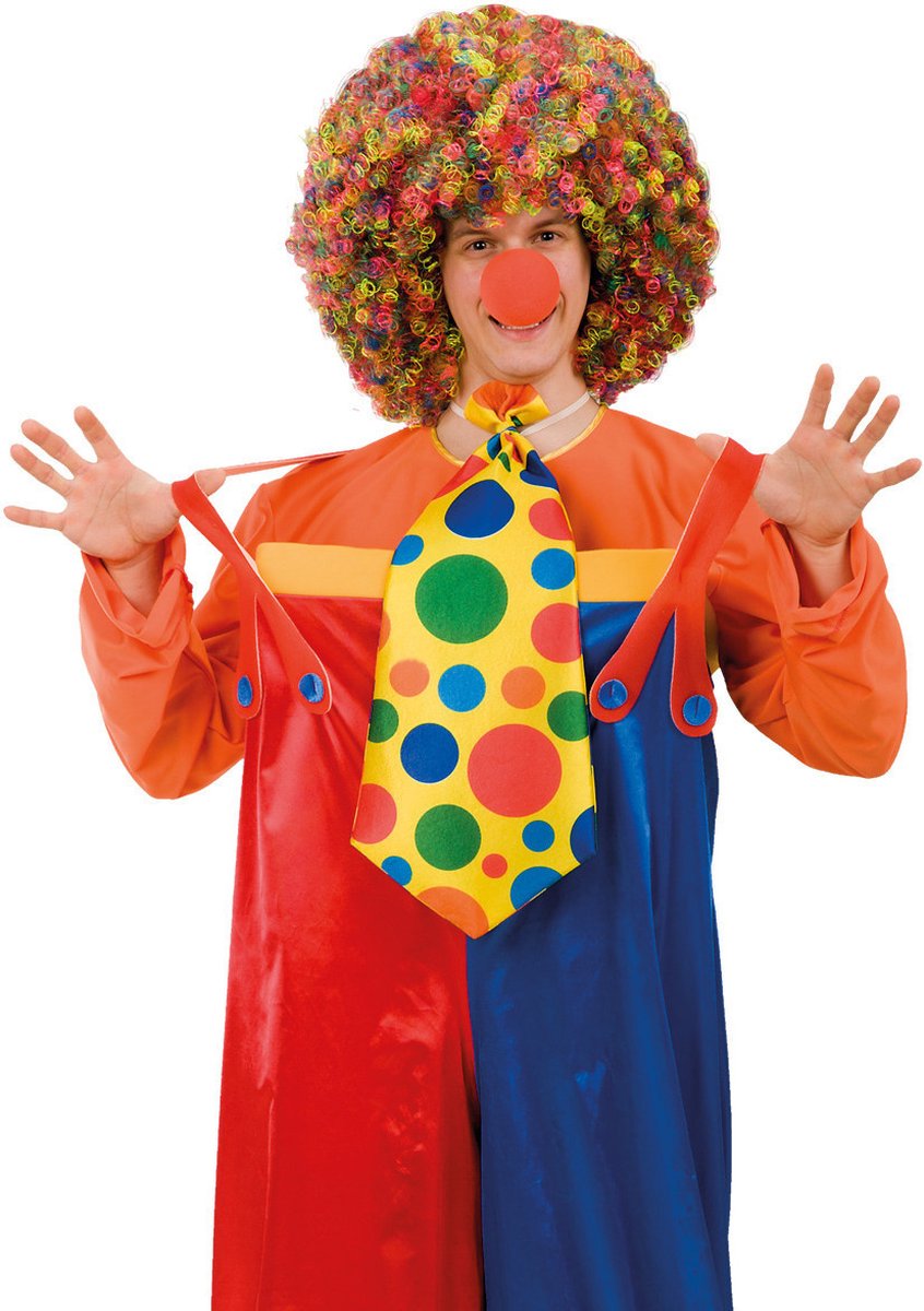 Carnival Toys Stropdas Clown 55 Cm Textiel Geel/groen One-size