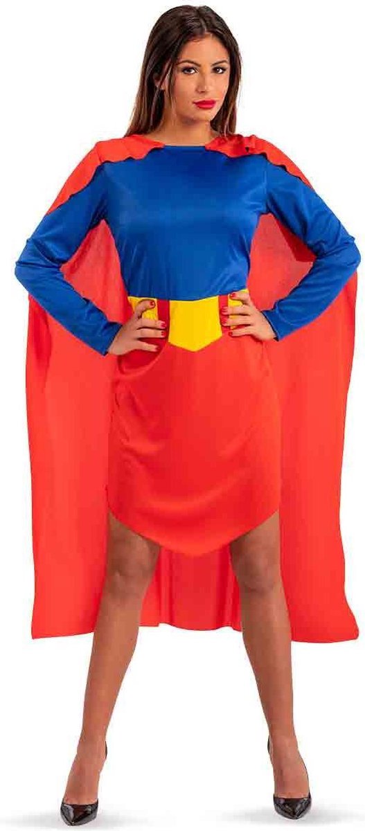 Carnival Toys Verkleedjurk Superwoman Dames Textiel Rood/blauw Mt S/m