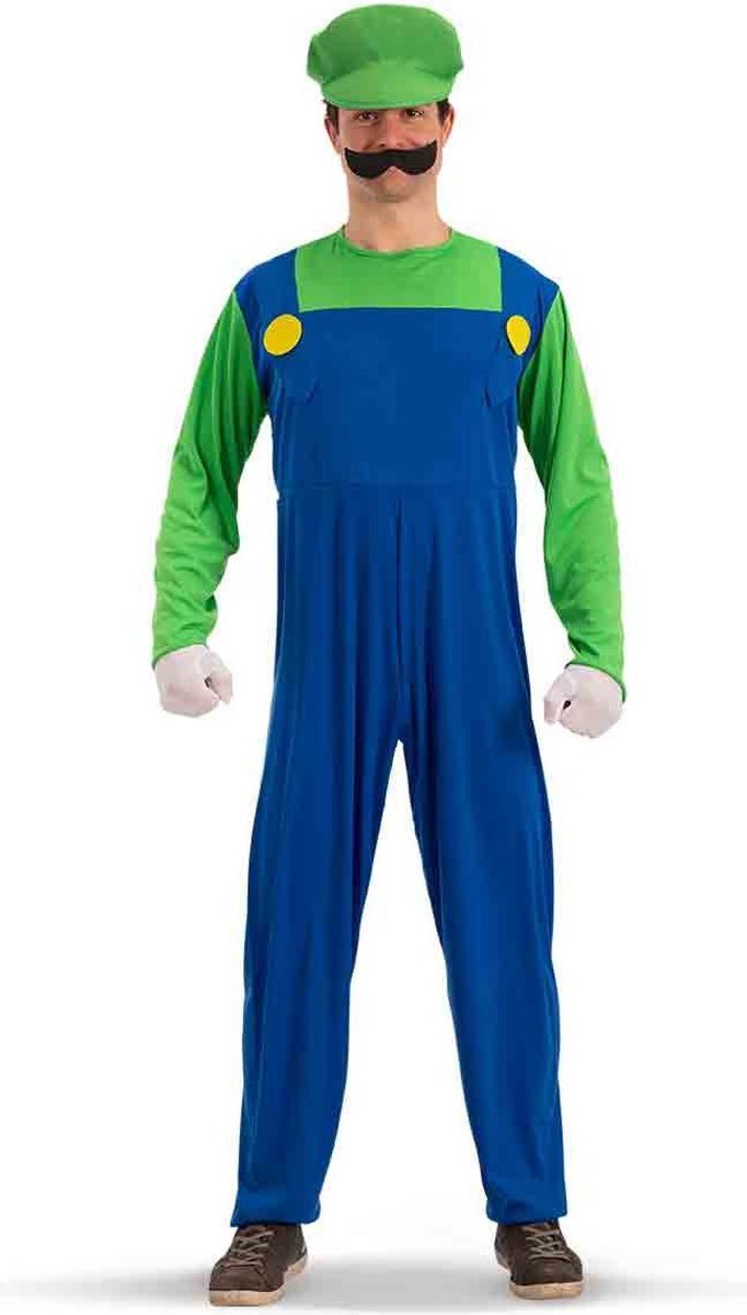 Carnival Toys Verkleedpak Luigi Heren Textiel Groen/blauw Mt M/l