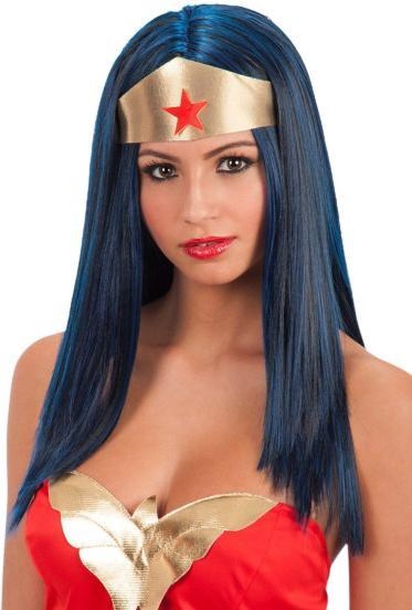 Carnival Toys Verkleedpruik Super Woman Polyester Blauw One-size