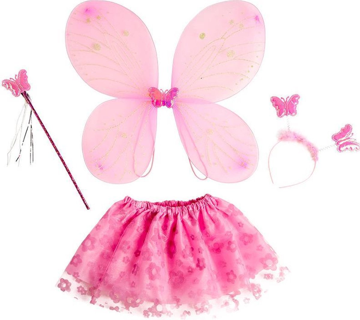 Carnival Toys Verkleedset Fee Meisjes Roze 4-delig One-size