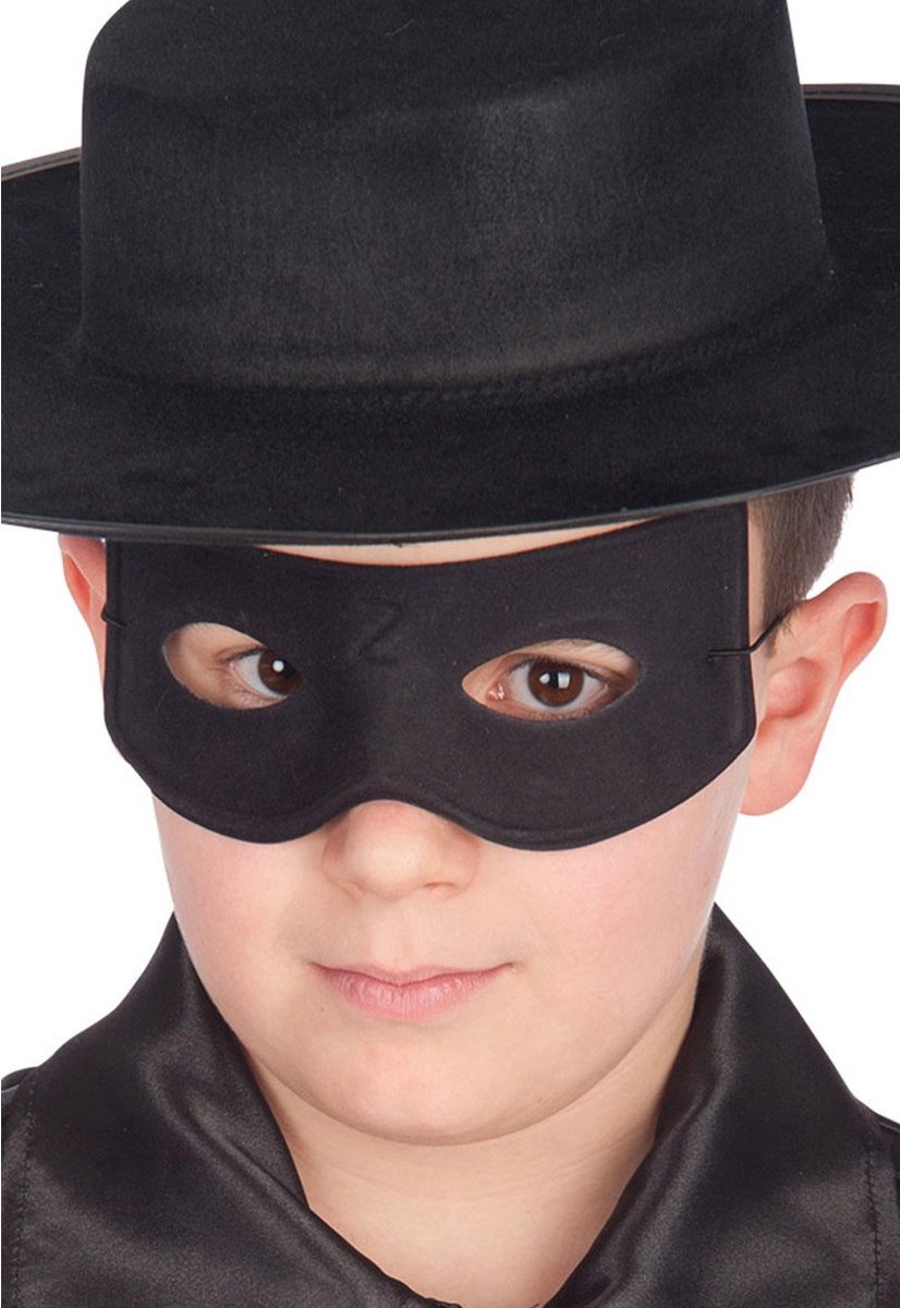 Carnival Toys Vlindermasker Zorro Junior Suède Zwart One-size