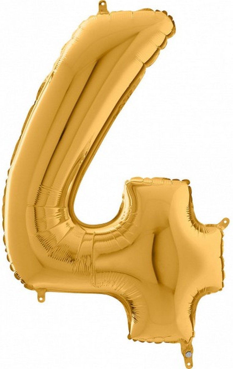 cijferballon 4 folie 66 cm goud