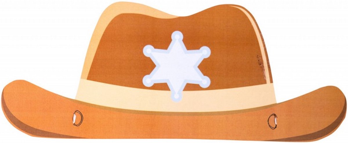 cowboyhoedjes junior papier bruin one-size 6 stuks