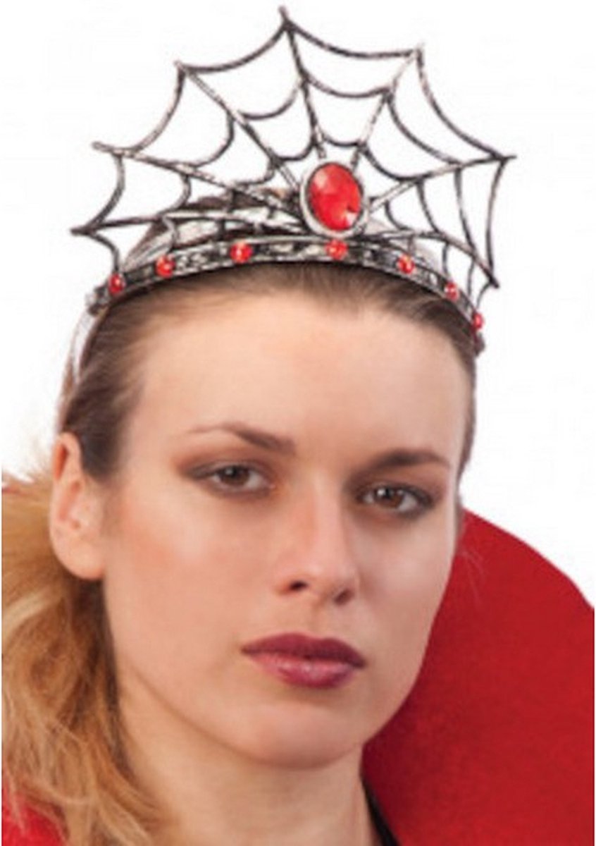 diadeem Spiderweb dames rood one-size