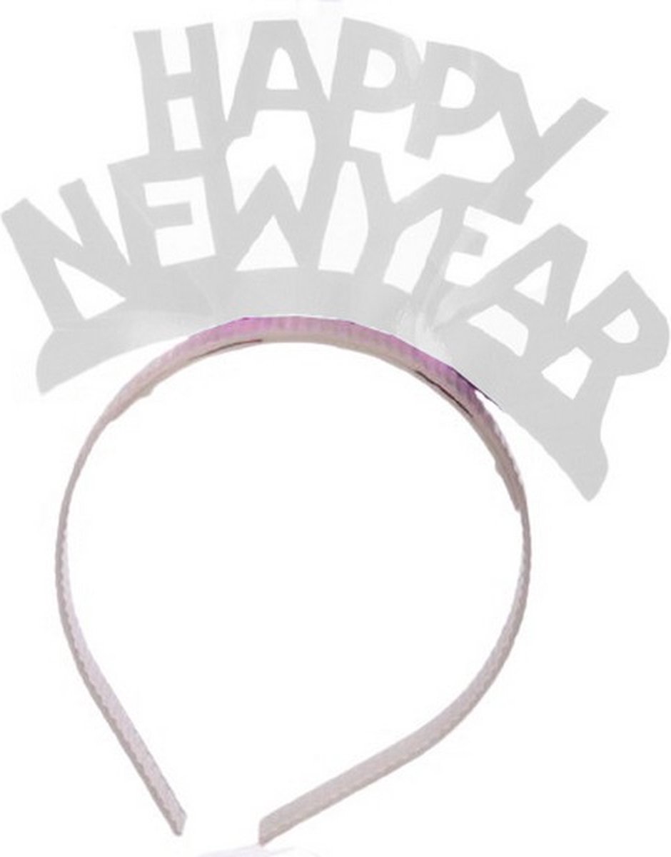 haarband Happy New Year dames wit one-size