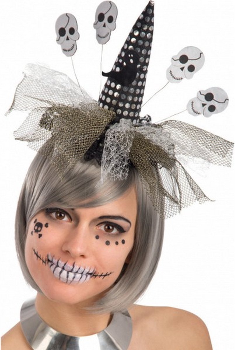 haarband halloween dames 17 cm tule one-size