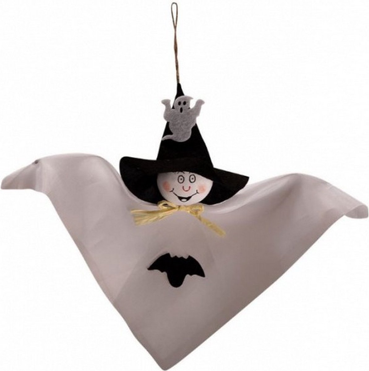 hangdecoratie Spook junior 32 cm vilt wit