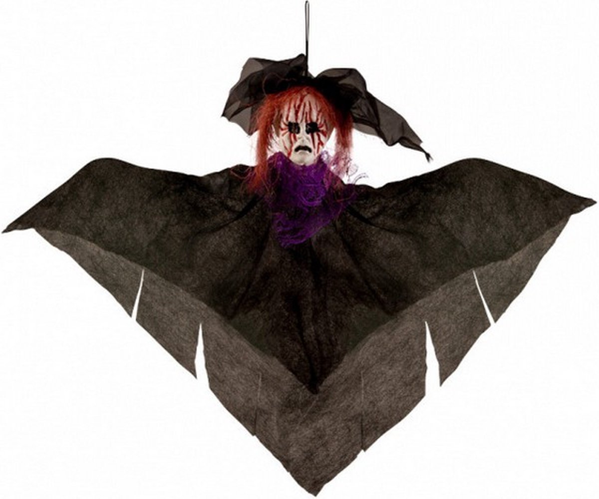 hangdecoratie horrorpop 36 cm zwart