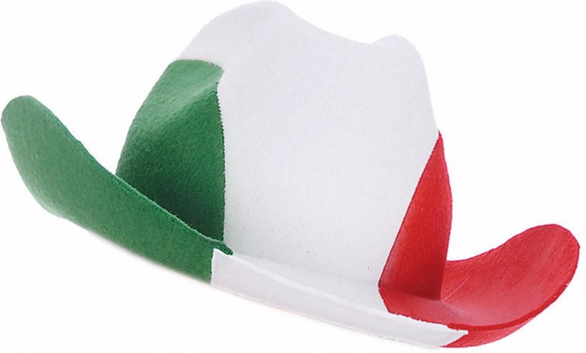 hoed Italiaanse vlag vilt groen/wit/rood one-size