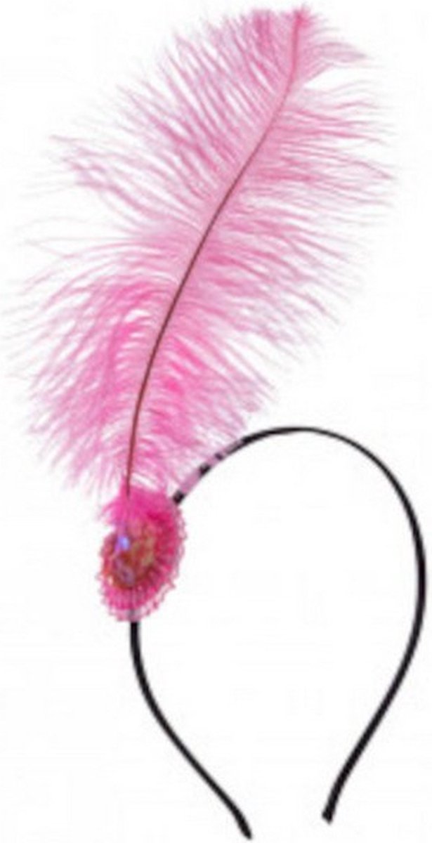 hoofdband Charleston dames roze one-size