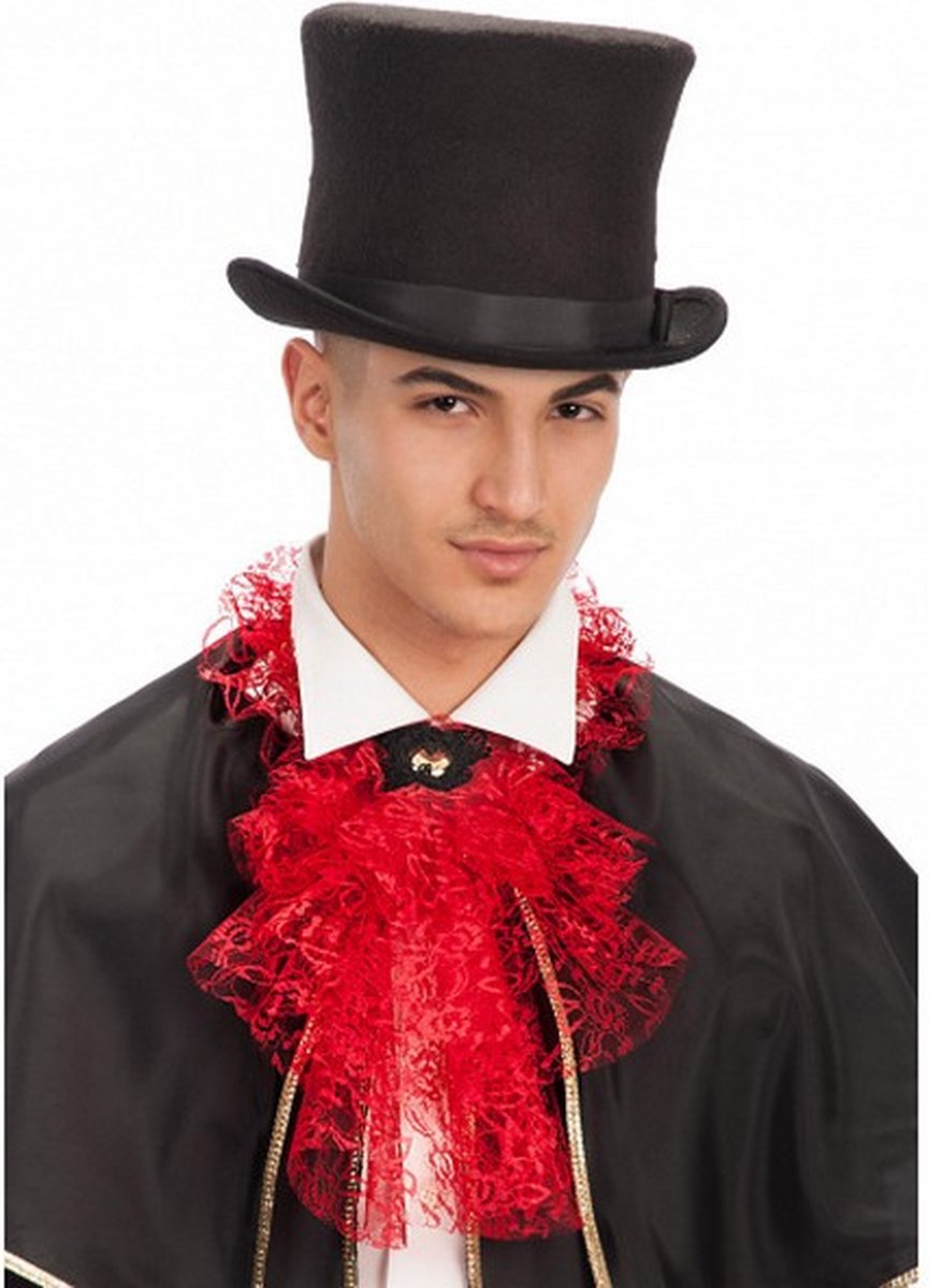 jabot Red Lace polyester rood one-size