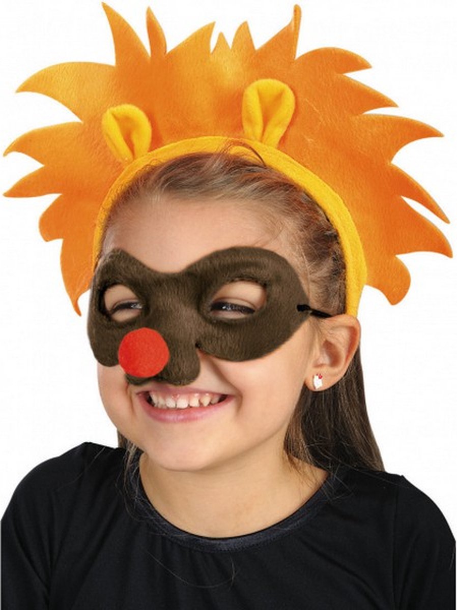 leeuwenmasker junior oranje/bruin one-size