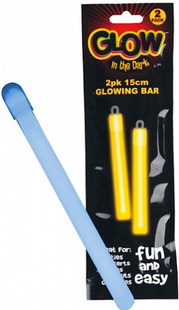 lichtstaafjes Glow 15 cm blauw 2 stuks