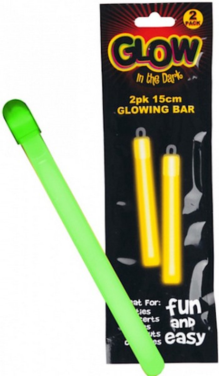 lichtstaafjes Glow 15 cm groen 2 stuks