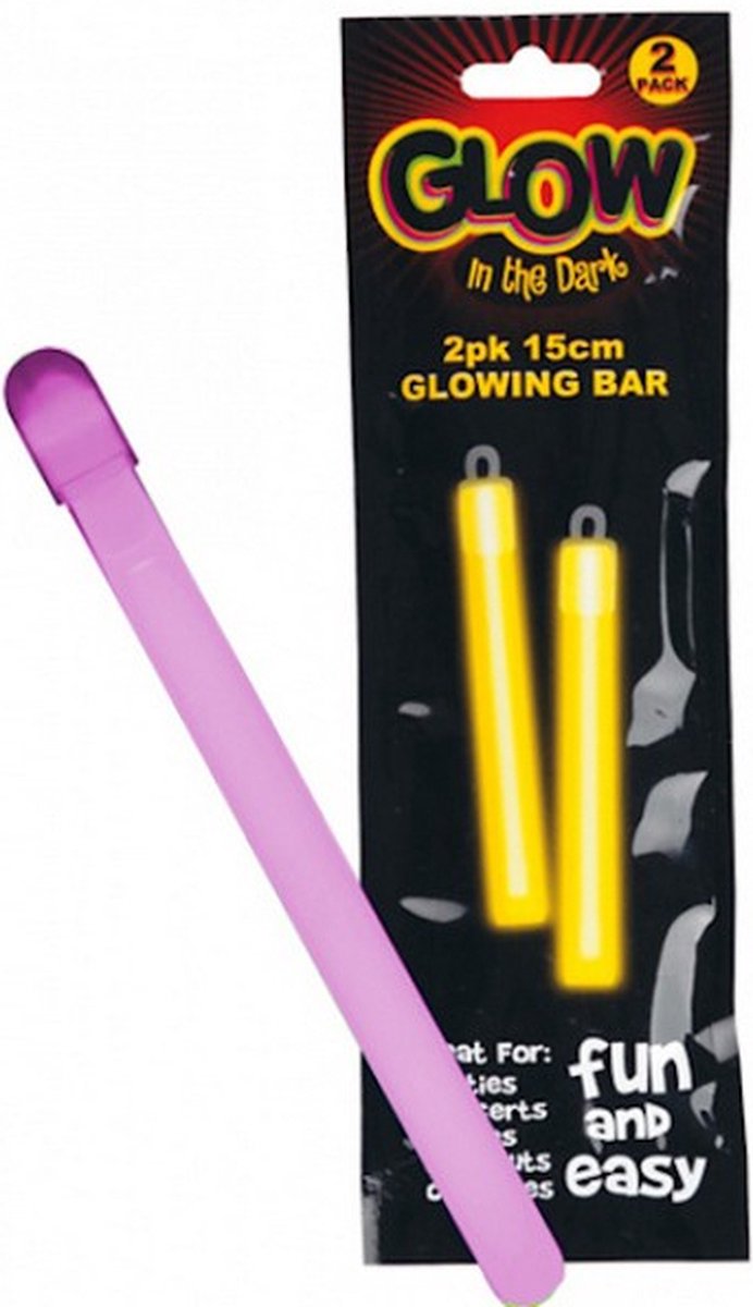 lichtstaafjes Glow 15 cm roze 2 stuks