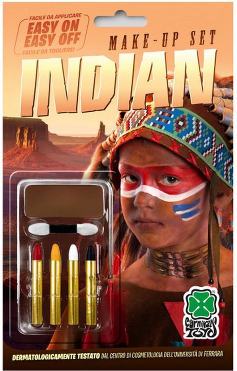 make-upset Indiaan wax bruin 6-delig