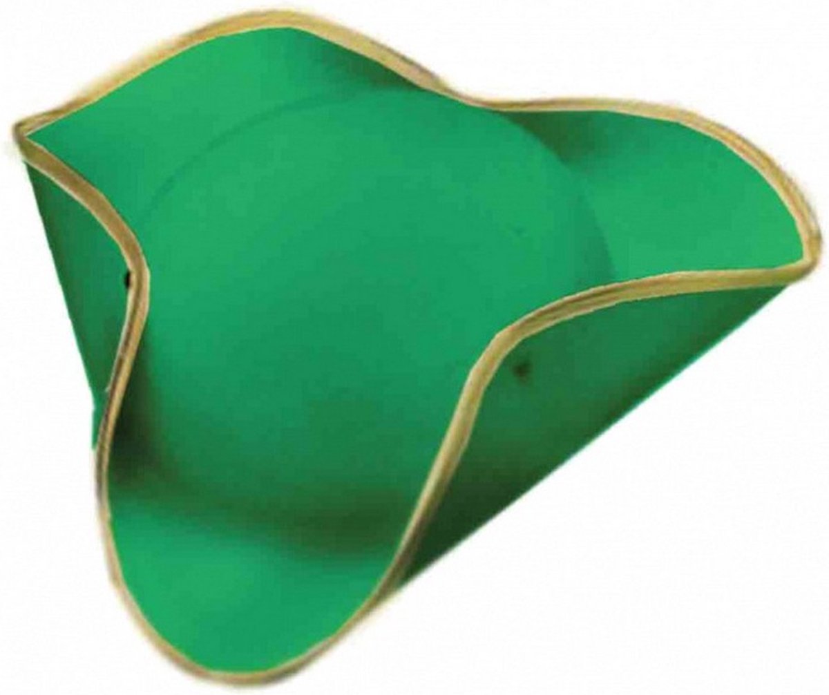 piratenhoed Tricorn vilt groen one-size